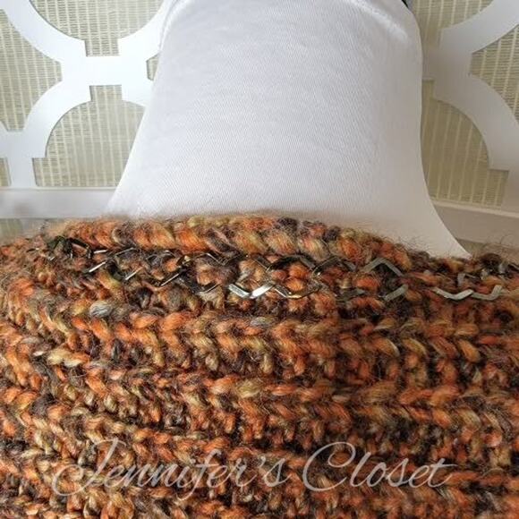 Chico's Katrina Chain Link Hardware Fringe Open Cardigan Size 1=M/8 - Picture 9 of 15